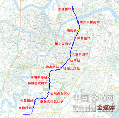 宁波市轨道交通3号线一期工程车站命名方案正式获批